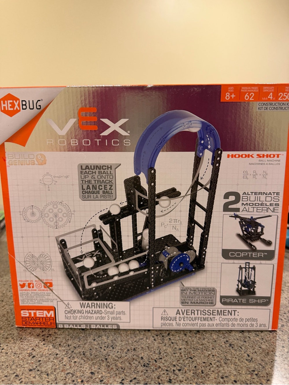 New! VEX Robotics Hook Shot Ball Launcher Building Set - Blue